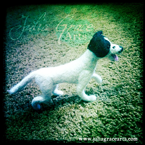 Border Collie sculpture with colored head