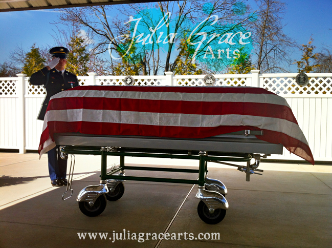 USA Flag Draped Coffin