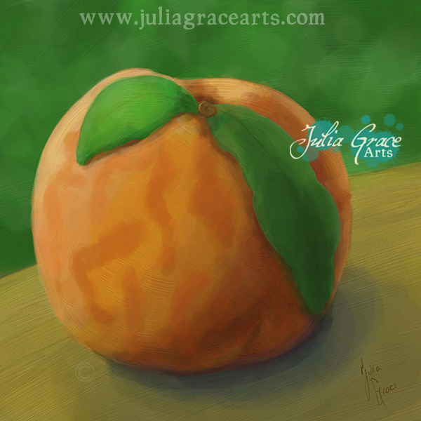 Digital oil painting of a peach using ArtRage