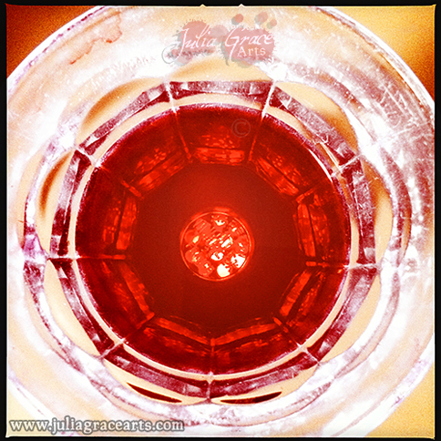 Kaleidoscope made from a glass of wine