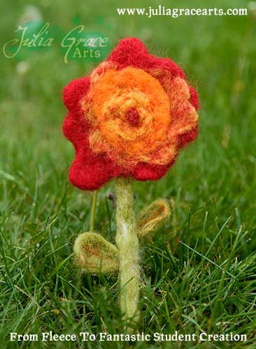 Handmade Felted Wool Flower