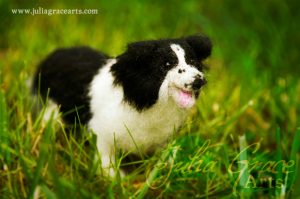 Needle felted border collie