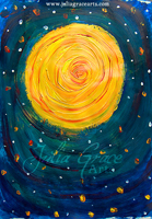 Acrylic Painting Of The Sun in Van Gogh Style