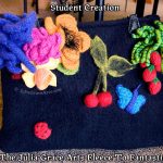 Needle felted embellishment made by a student of the Julia Grace Arts Needle Felting Class